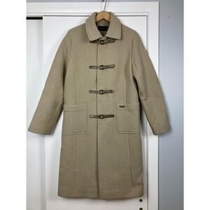 VTG Bean Pole Beige Duffle Toggle Coat Wool Blend Classic Style Women's S
